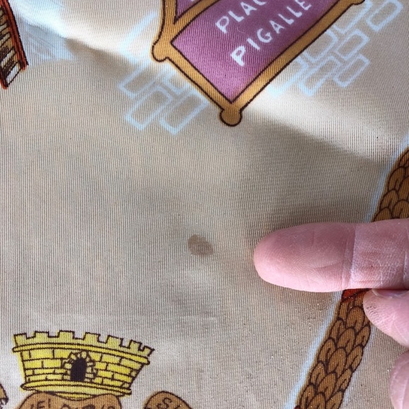 VTG 1960s Paris Souvenir Scarf Silk Acetate - Picture 9 of 9